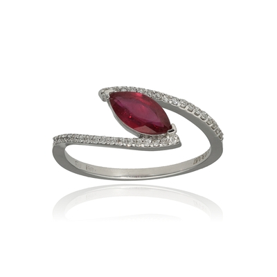 Fehér arany gyűrű 52-es méret (B21827_4I)